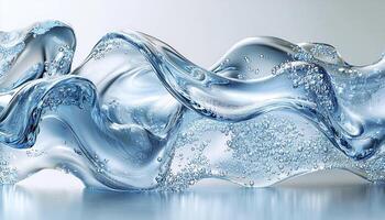 Smooth wave pattern on liquid backdrop, futuristic nature generated by AI photo
