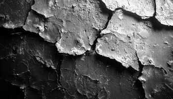 Dirty old rough wall building feature damaged dark generated by AI photo