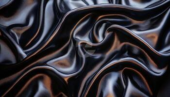 Smooth satin wave pattern, shiny elegance, luxury backdrop generated by AI photo