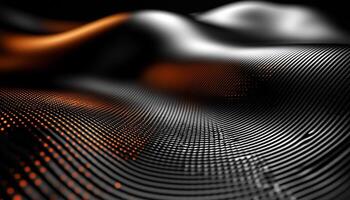 Smooth shiny metallic wave pattern in futuristic backdrop generated by AI photo