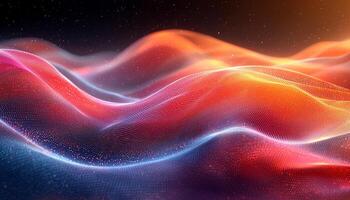 Glowing wave pattern in futuristic space backdrop illustration generated by AI photo