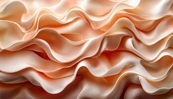 Smooth wave pattern on shiny satin backdrop decoration generated by AI photo