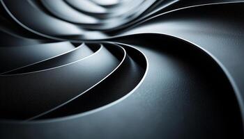 Smooth wave pattern futuristic backdrop, shiny metal illustration generated by AI photo