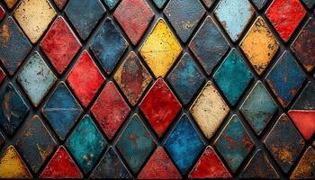 Rusty metal wall with vibrant colors and texture generated by AI photo