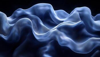 Smooth wave pattern flowing in dark space illustration generated by AI photo
