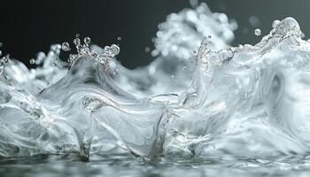 Smooth wave reflecting beauty in nature, purity shining generated by AI photo