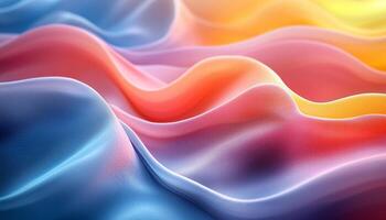 Smooth wave pattern flowing in bright futuristic colors generated by AI photo