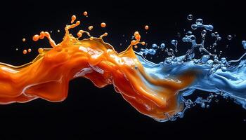 Flowing water, vibrant colors, smooth wave pattern, reflection generated by AI photo