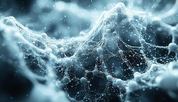 Bright futuristic science illustration of molecular structure in space generated by AI photo