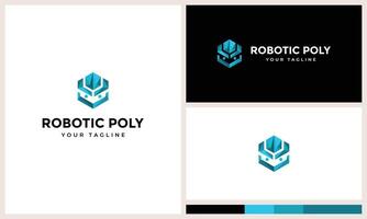 modern tech robotic logo icon vector