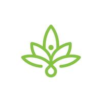 Simple line cannabis leaf logo vector