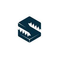 initial S with screw silhouette vector
