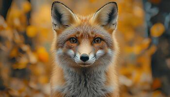 Cute fox in nature looking at camera alertly generated by AI photo