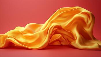 Smooth silk wave pattern flowing in vibrant colors generated by AI photo