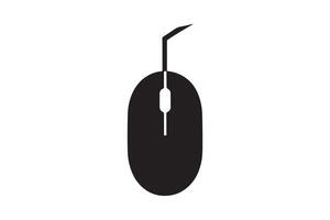 computer mouse, wired mouse silhouette art illustration vector