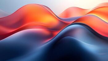 Smooth wave pattern flowing in vibrant futuristic colors generated by AI photo