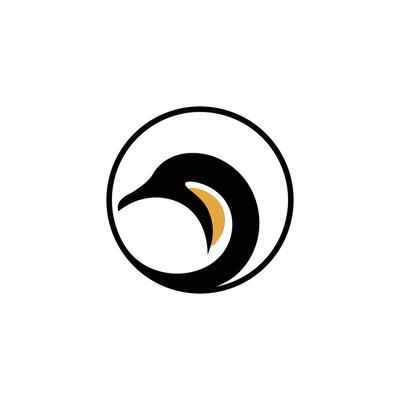 penguin head circular logo template