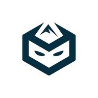 abstract ninja in polygon shape vector