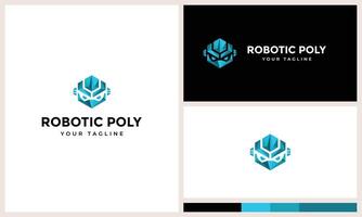 technology robotic head logo design vector