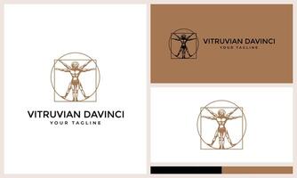 Modern vitruvian man isolated on white background vector
