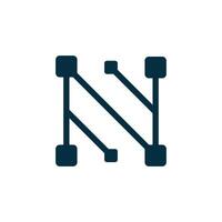 monogram N digital simple logo vector