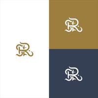 INITIALS STR WITH RETRO STYLE vector