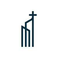 Simple line cross logo design vector