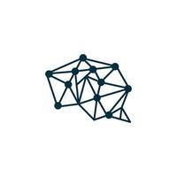 geometric modern brain logo design vector