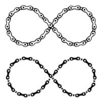 bicycle chain link infinity symbol. cycle chain link collection. Set of motorcycle link. illustration. vector