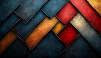 Shiny steel shapes on old, modern backdrop wall generated by AI photo