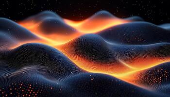 Futuristic galaxy glowing in dark space, fractal motion generated by AI photo