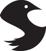 a black bird with a white background vector