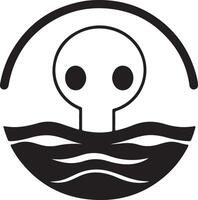 the logo for the company is a black and white image of a skull vector