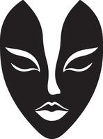 alien face with black and white lines vector