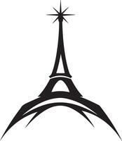 the eiffel tower is shown in black and white vector