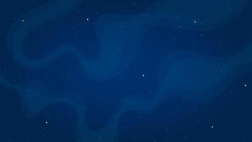 Cartoon outer space background illustration. Abstract shiny stars systems in outer space on horizontal dark blue background for children space game or night sky graphic design concept. vector