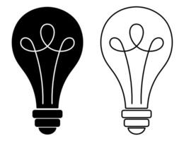 Light bulb business icon. Silhouette and Stroke of a light bulb. Idea, purpose, business, digital content. vector