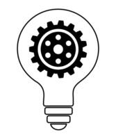 Business icon of a light bulb with a gear inside. Idea, purpose, business. vector