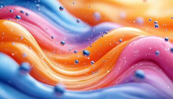 Smooth wave pattern in vibrant colors, futuristic liquid flow generated by AI photo