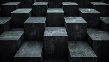 Abstract geometric design on futuristic modern concrete wall. generated by AI photo