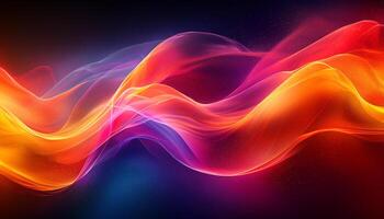 Glowing wave pattern flowing in futuristic space colors generated by AI photo