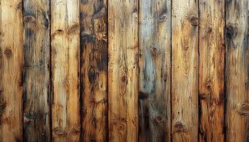 Old weathered wood plank background in rustic building feature. generated by AI photo