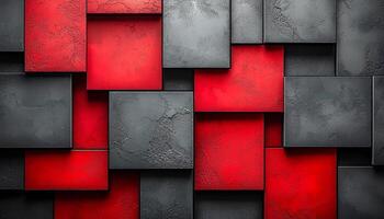 Geometric shapes on concrete wall create modern design. generated by AI photo