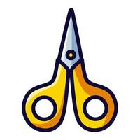 Cute yellow scissors, suitable for use as icons vector