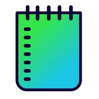 Green and Blue Gradient Spiral Notebook Icon vector