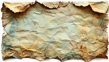 Old crumpled paper with stained pattern, rough texture generated by AI photo