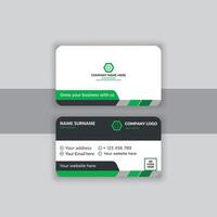 Green and black color business card shape design vector