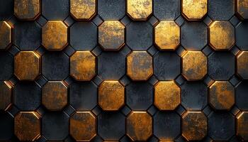 Abstract metallic design on dark shiny backdrop wall. generated by AI photo
