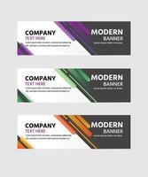 3 set of different color we banner design template vector