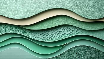 Geometric shape wave pattern elegance green color simplicity generated by AI photo